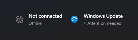 We'll try to download this update once you're connected to the internet ...