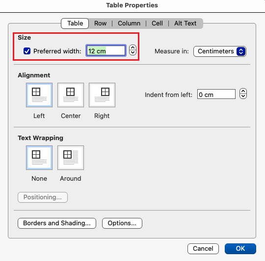 custom table line widths in Word - Microsoft Q&A