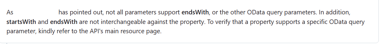 github post endswith operator support