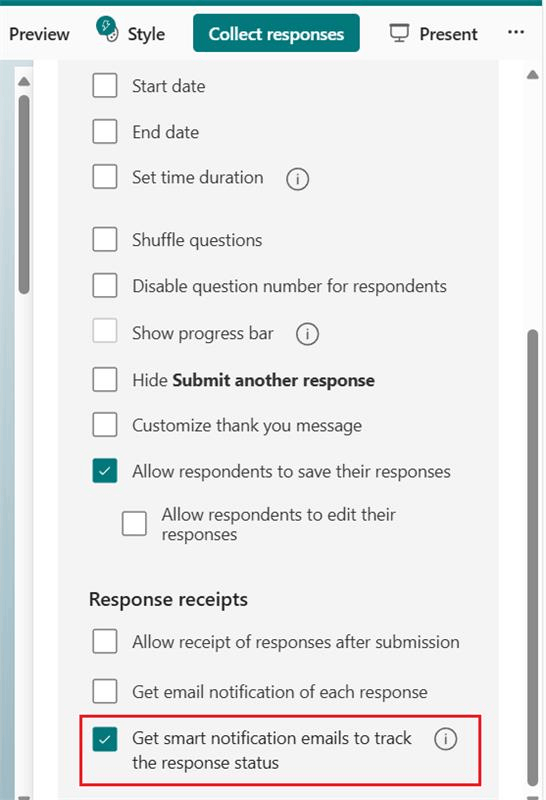 On Microsoft Forms, can Collaborators send reminders to people who have ...