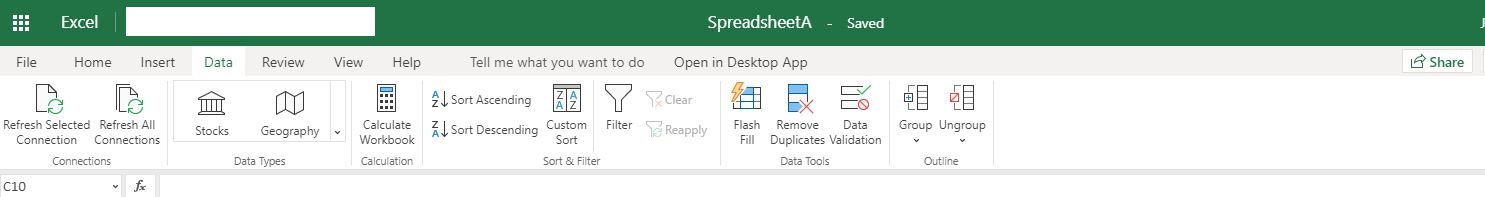 Why am I missing the get data icon when using sharepoint online excel ...
