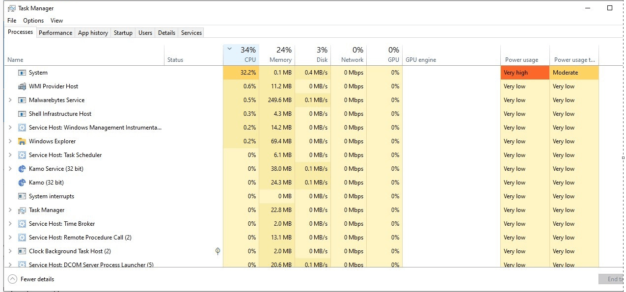 MAJOR problem with Very High Power Usage in Task Manager from Windows ...