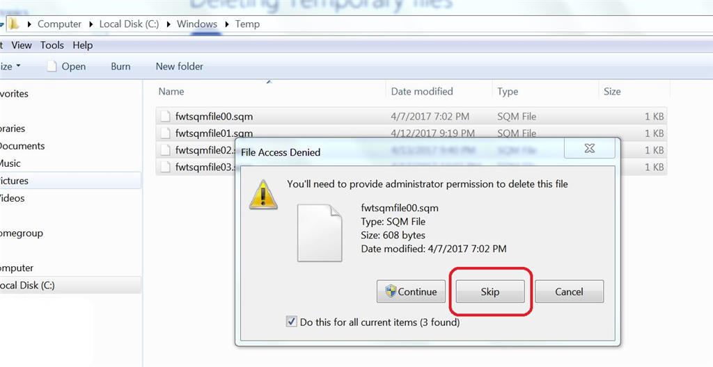 Deleting Temporary files - Microsoft Q&A