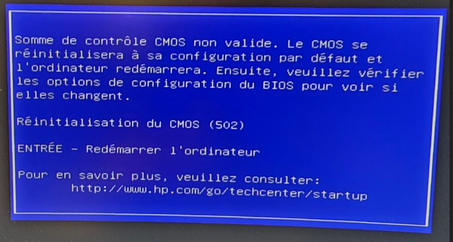 erreur CMOS non valide