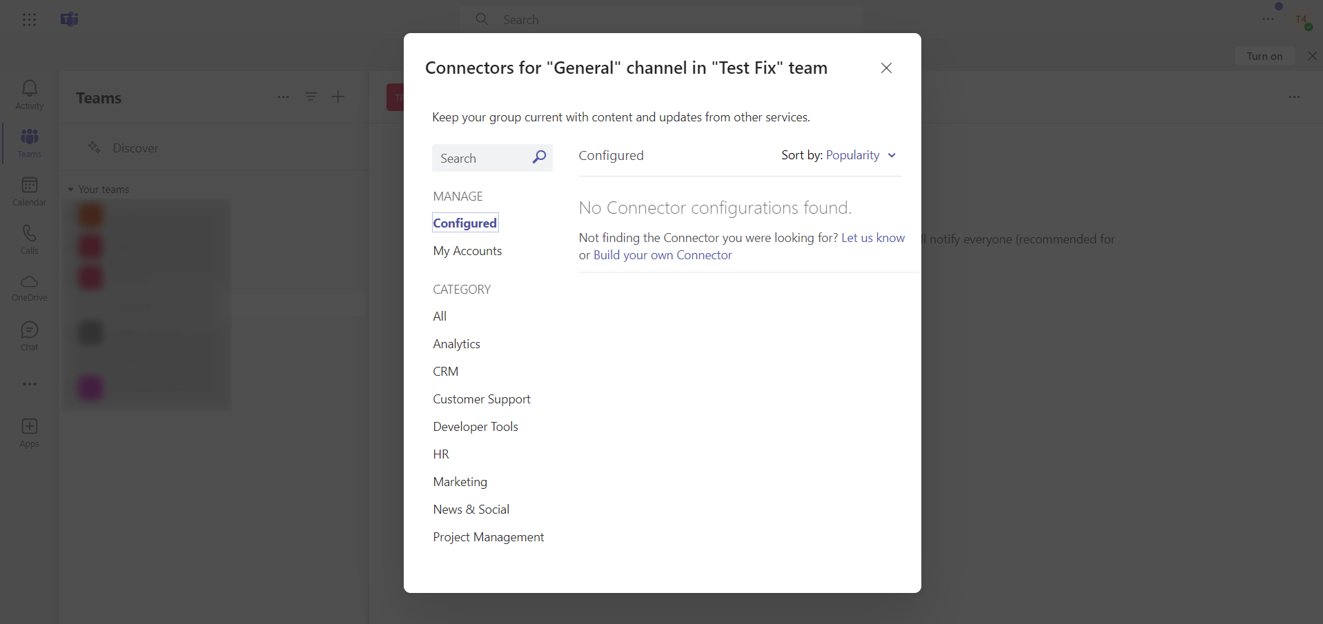 Configured connectors are not seen in 