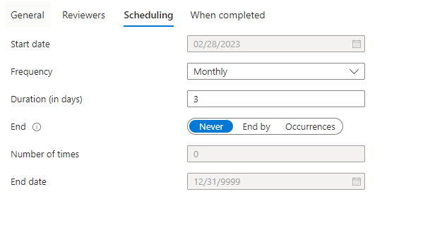 Recurring Access Reviews - Microsoft Q&A
