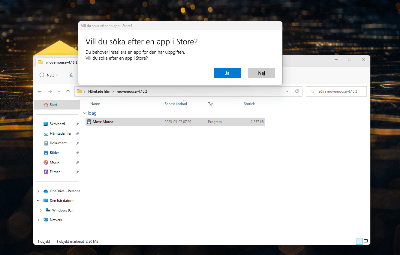 Windows 11 prompting to search the store when trying to open programs ...