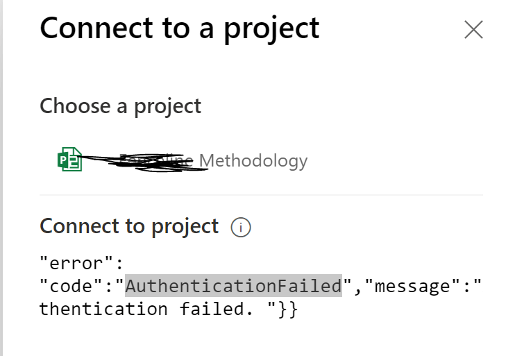 Roadmap: Unable to Connect to a Project - Microsoft Q&A