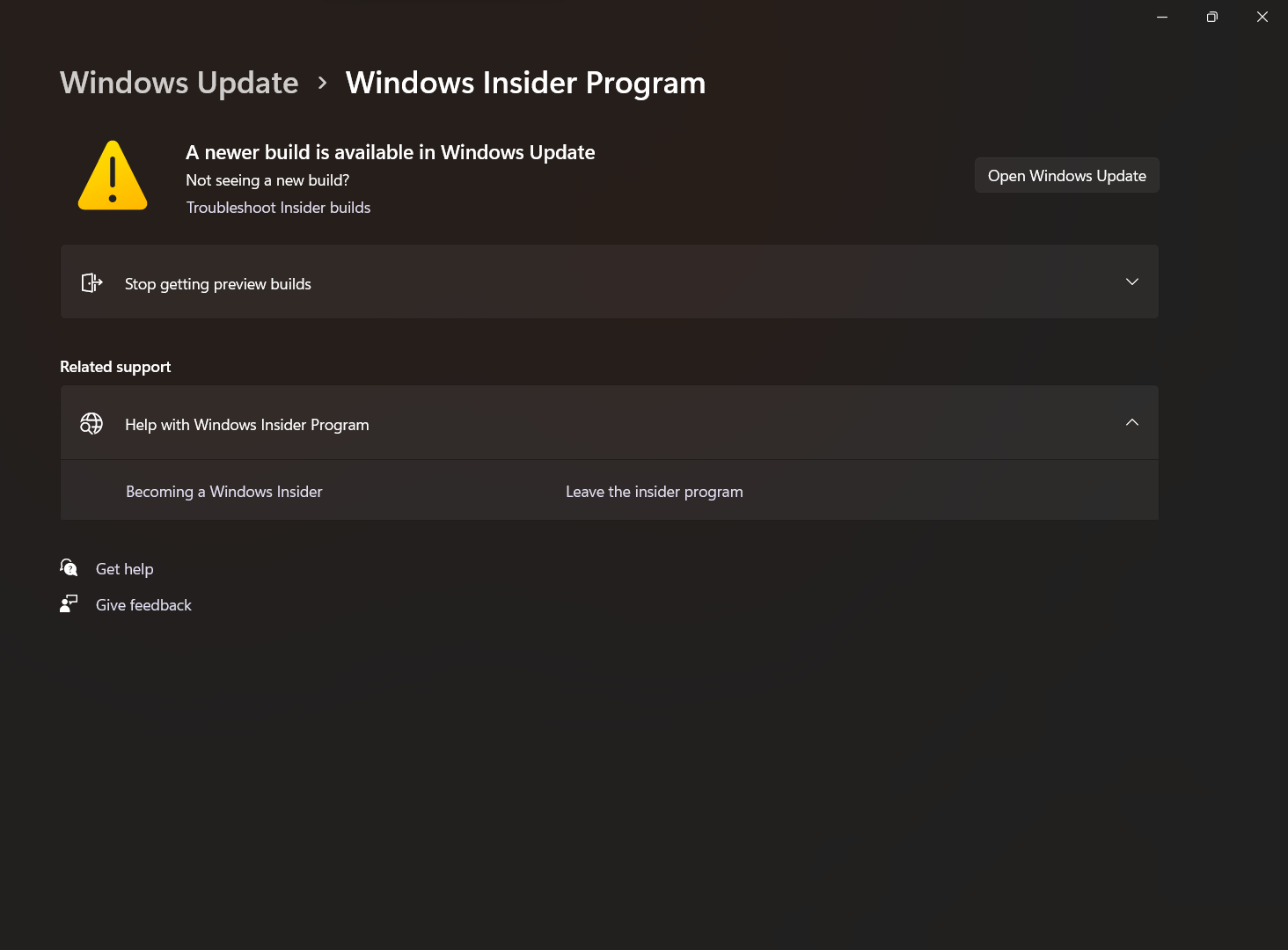 I am not able to get new insider updates on my windows 11 system ...