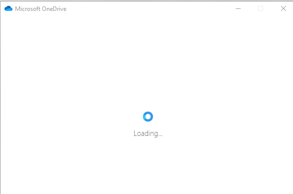 OneDrive Account stuck at 