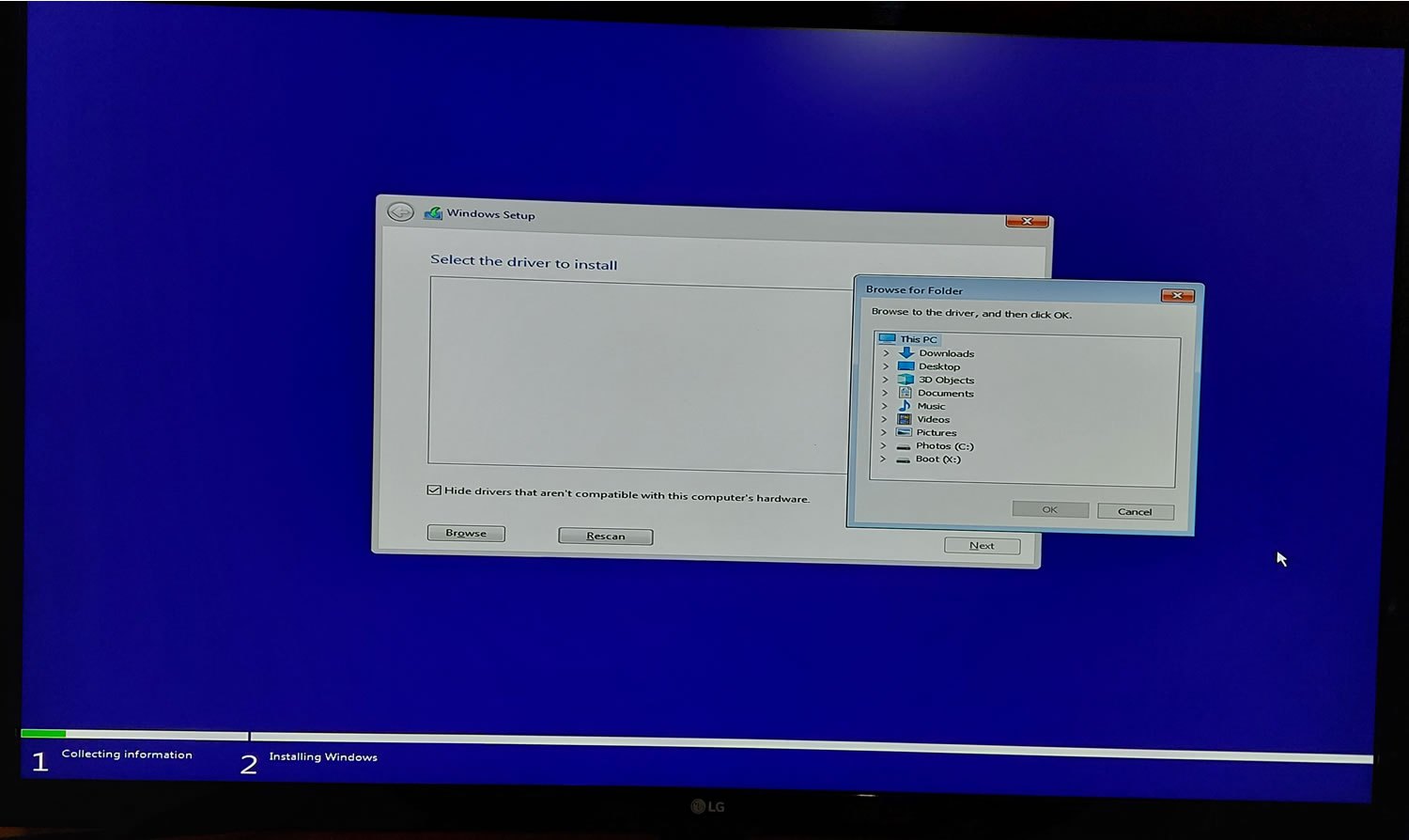 went install Windows 10 : a MEDIA DRIVER your computer needs is missing ...