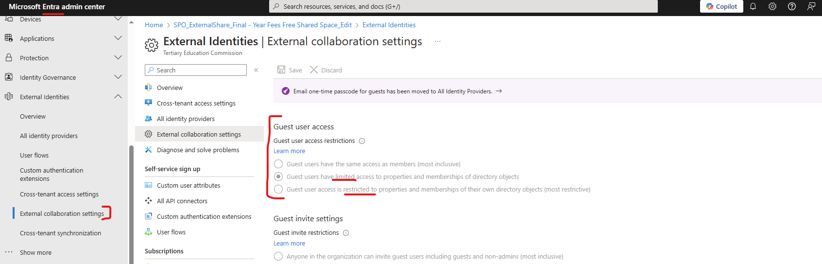 Implications for guest users if the access permission level is changed ...