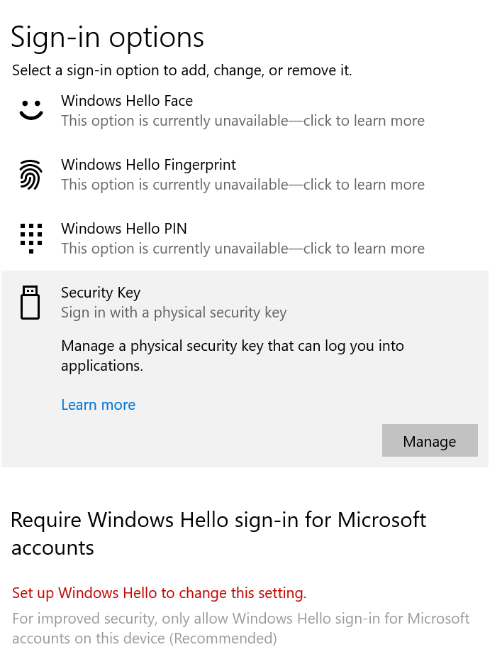 Why my sign in options are not available for me - Microsoft Q&A