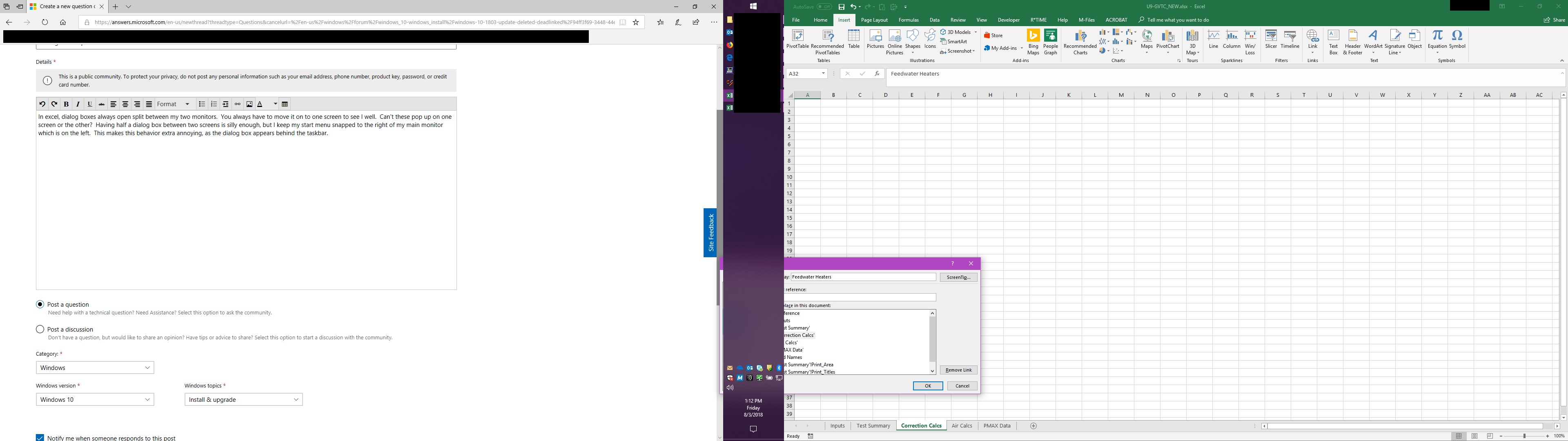 Dialog boxes open between monitors and behind taskbar - Microsoft Q&A