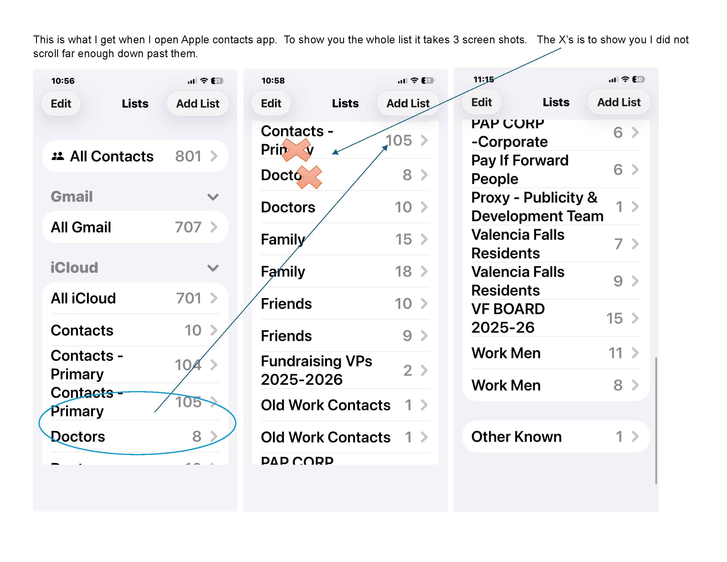 Apple contacts app screenshots