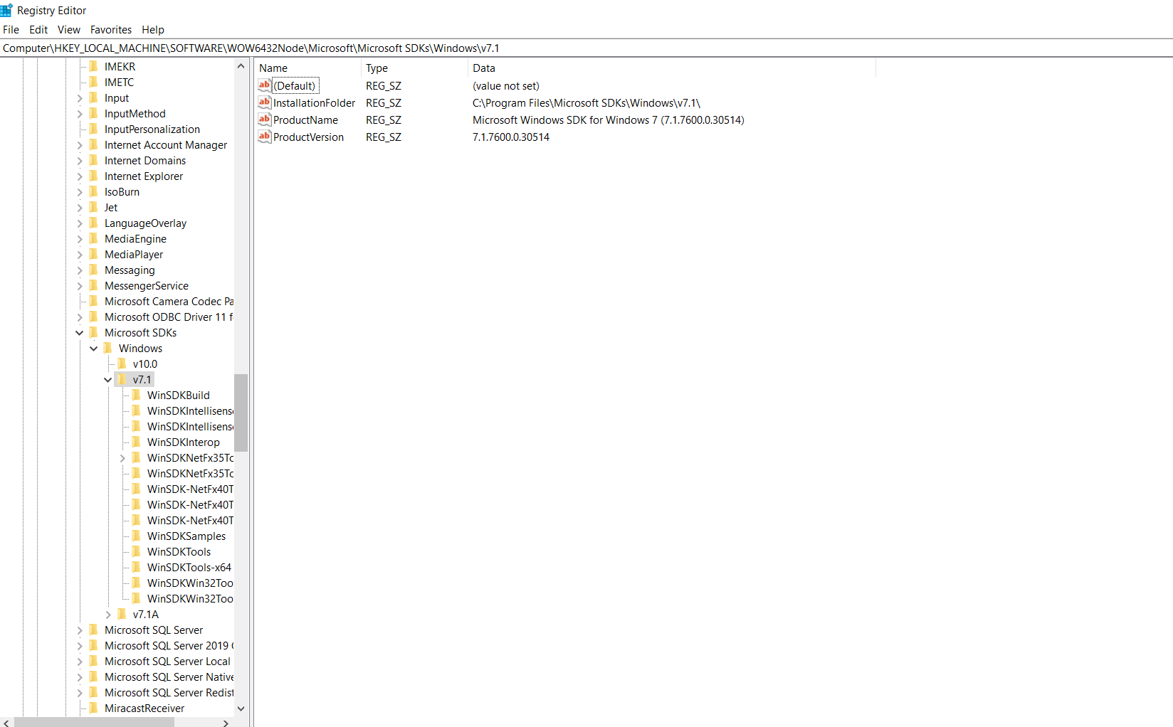 I am unable to install microsoft windows sdk 7 1 with net version 4