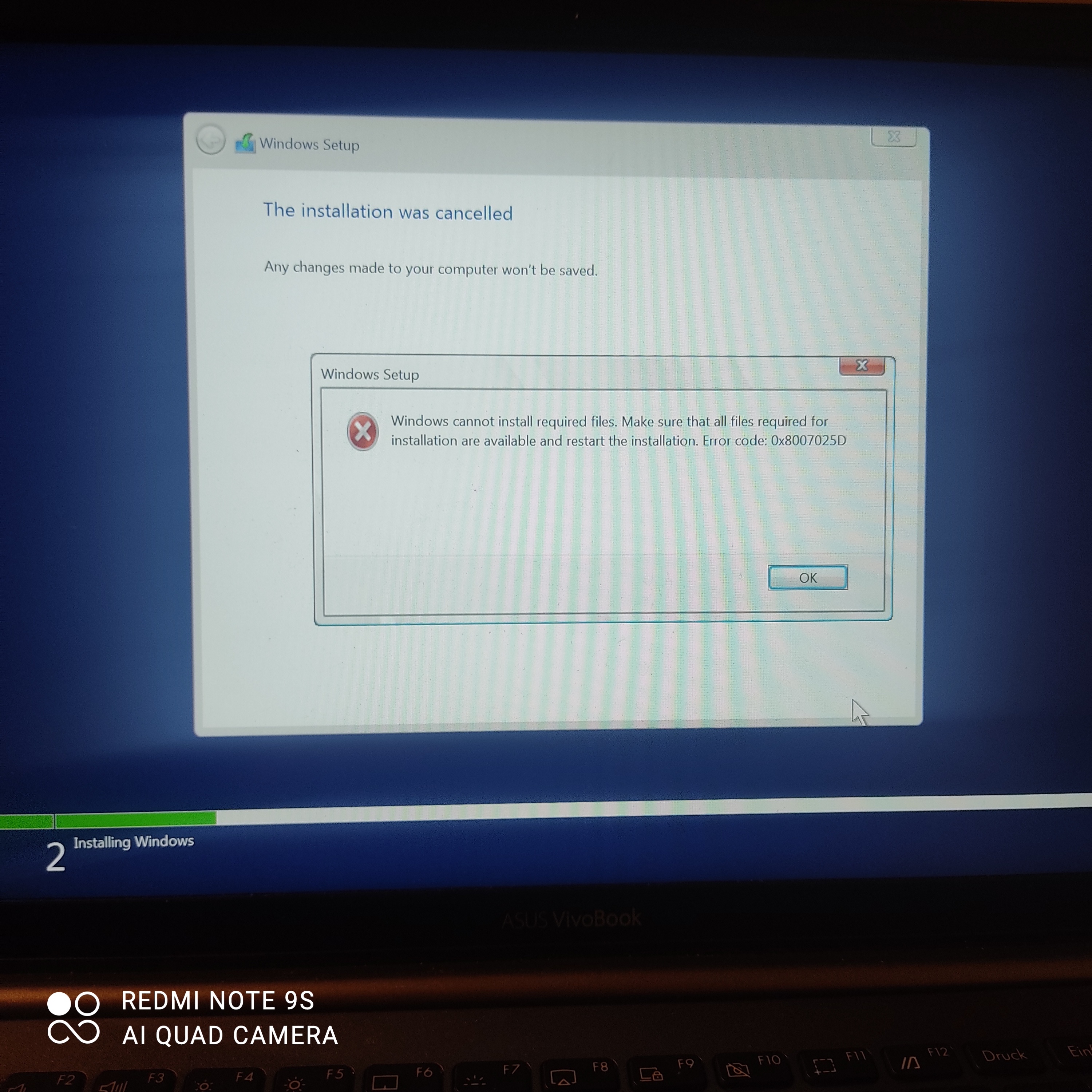 Partition too small - installing Windows with installation media ...