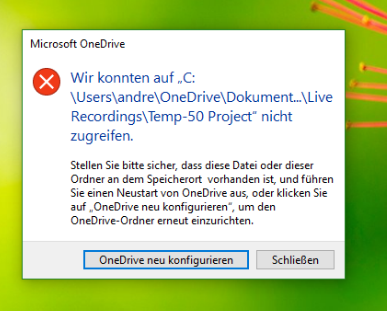 OneDrive keeps crashing with Ableton live - Microsoft Q&A