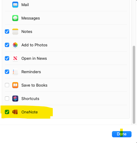 OneNote share extension for mac - Microsoft Q&A