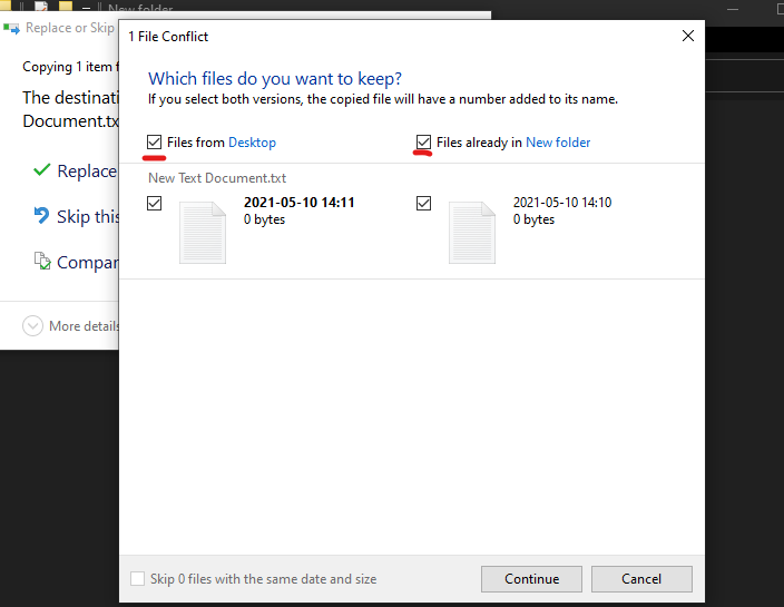 How to copy and paste but keep both the same file name file because ...