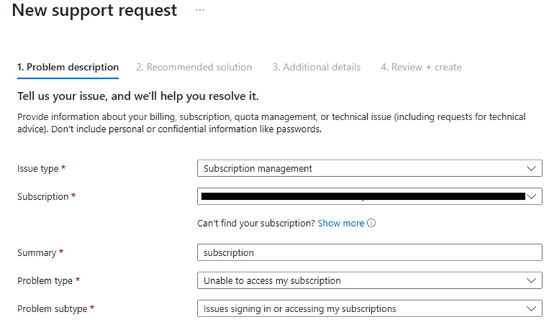 I am unable to access my resources of my subscription after login ...