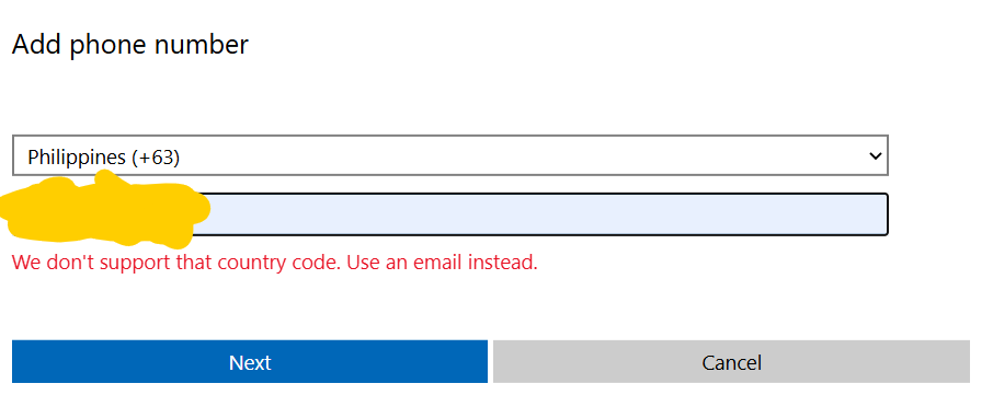 Microsoft doesn't support my country's code - Microsoft Q&A