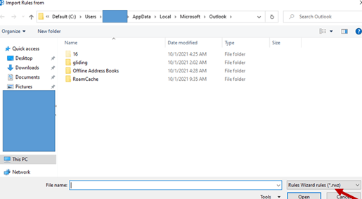 outlook 365 - is there a way to import rwz rules files? - Microsoft Q&A
