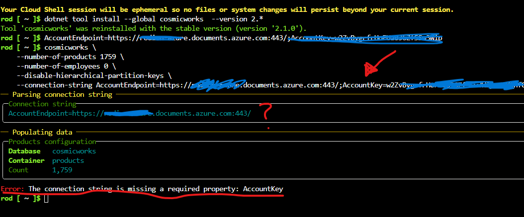 Account Key not parsed