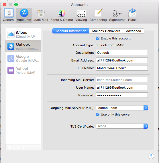 IMAP settings for MacBook Pro Mail app - Microsoft Q&A