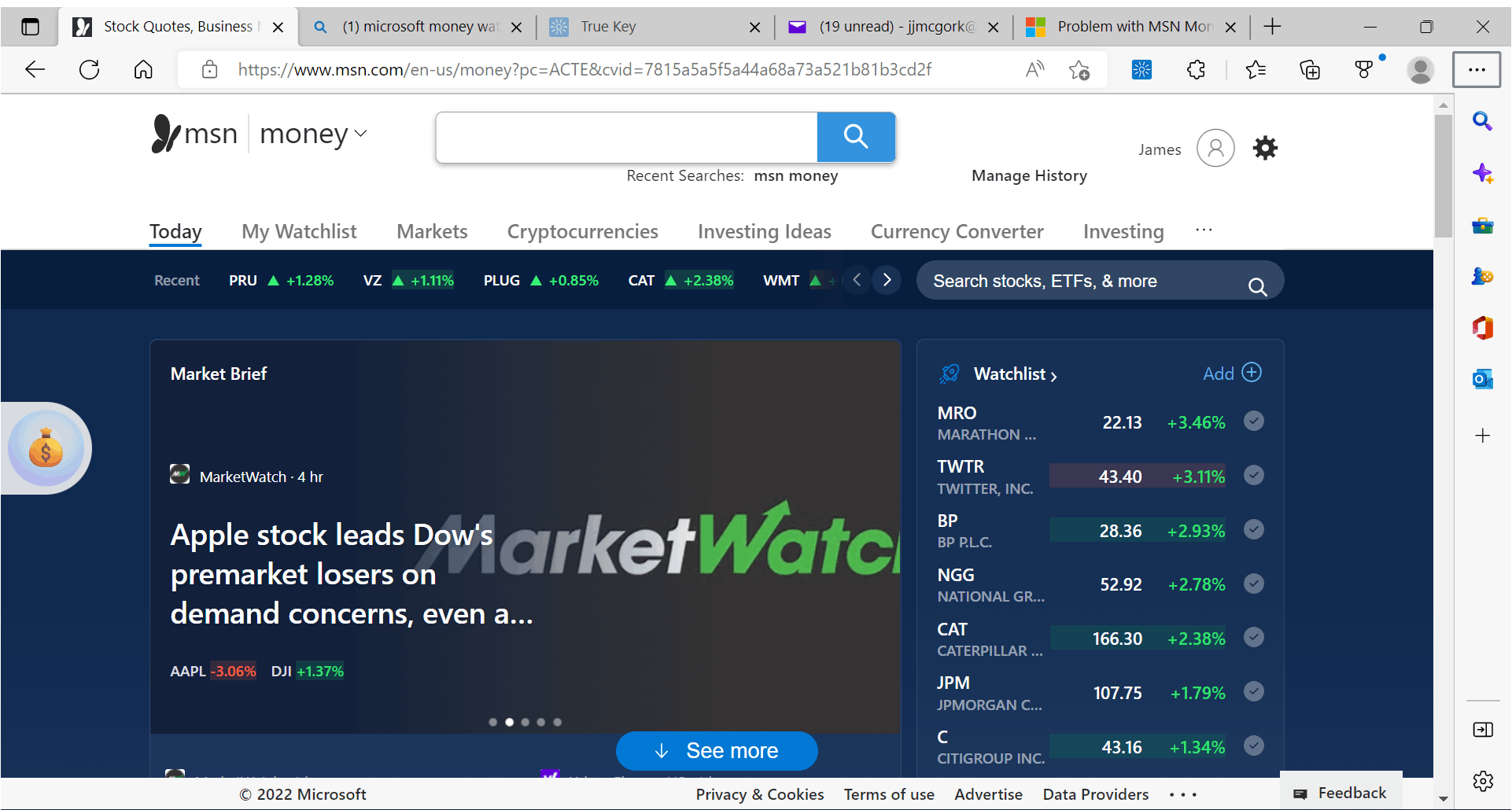 Problem with MSN Money 