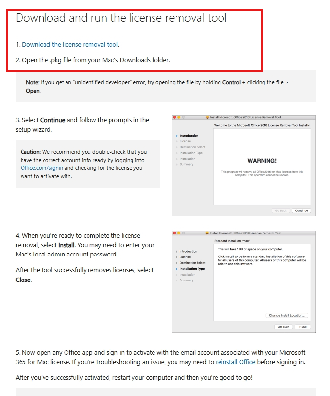 unable to activate ms office application on macbook - Microsoft Q&A