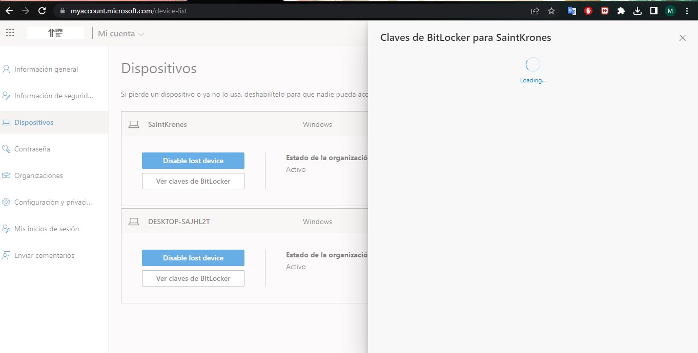 It won't load the bitlocker key, I've been waiting for hours, it keeps