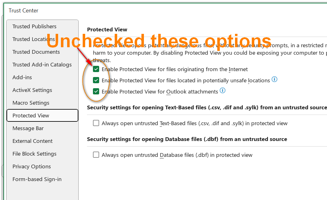 Unable to open the Microsoft Office files sent from an external sender ...