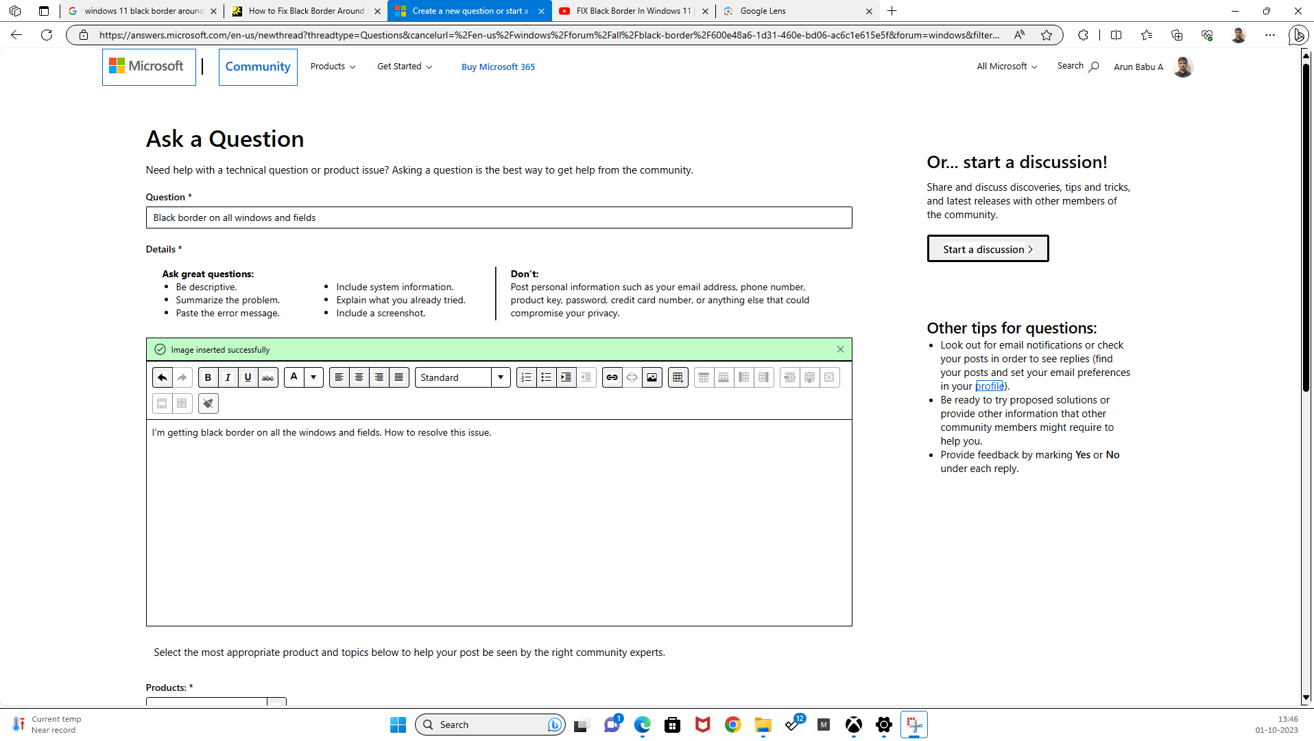 Black border on all windows and fields - Microsoft Q&A