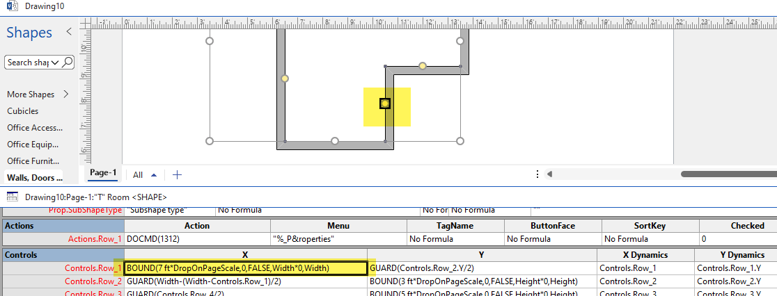 In Visio, when making a floor plan, how can I add control handle to a ...