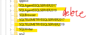 uninstalling sql server2019 - Microsoft Q&A