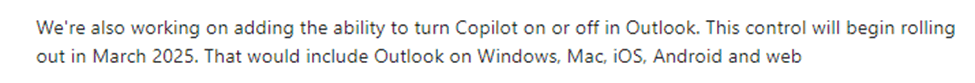How do you turn off the CoPilot interrupts in Outlook for Android ...