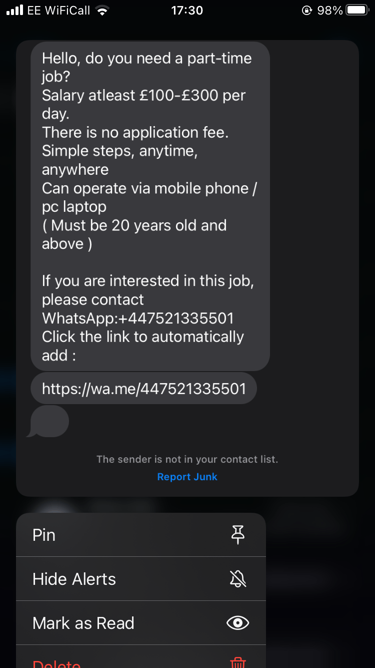 I got a text from an email address I’ve never seen - Microsoft Q&A