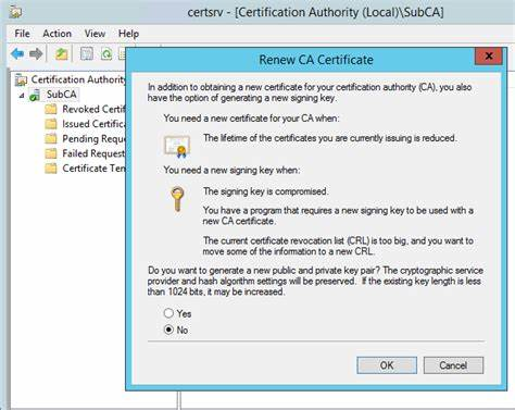 CA Validity Period Extension and CA Certificate Renewal Process ...