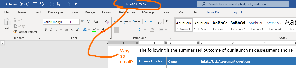 Tiny filename display area in Word - Microsoft Q&A