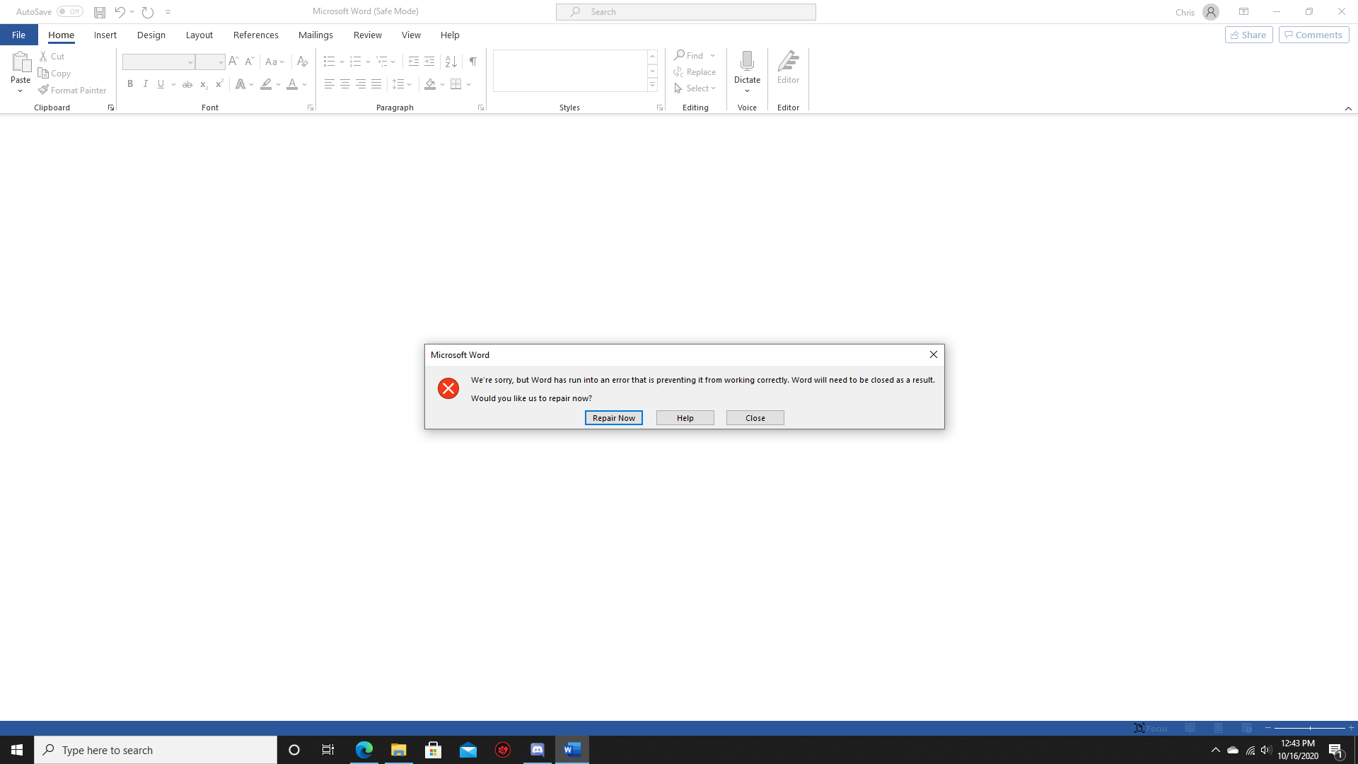 Microsoft Office Error when opening applications - Microsoft Q&A