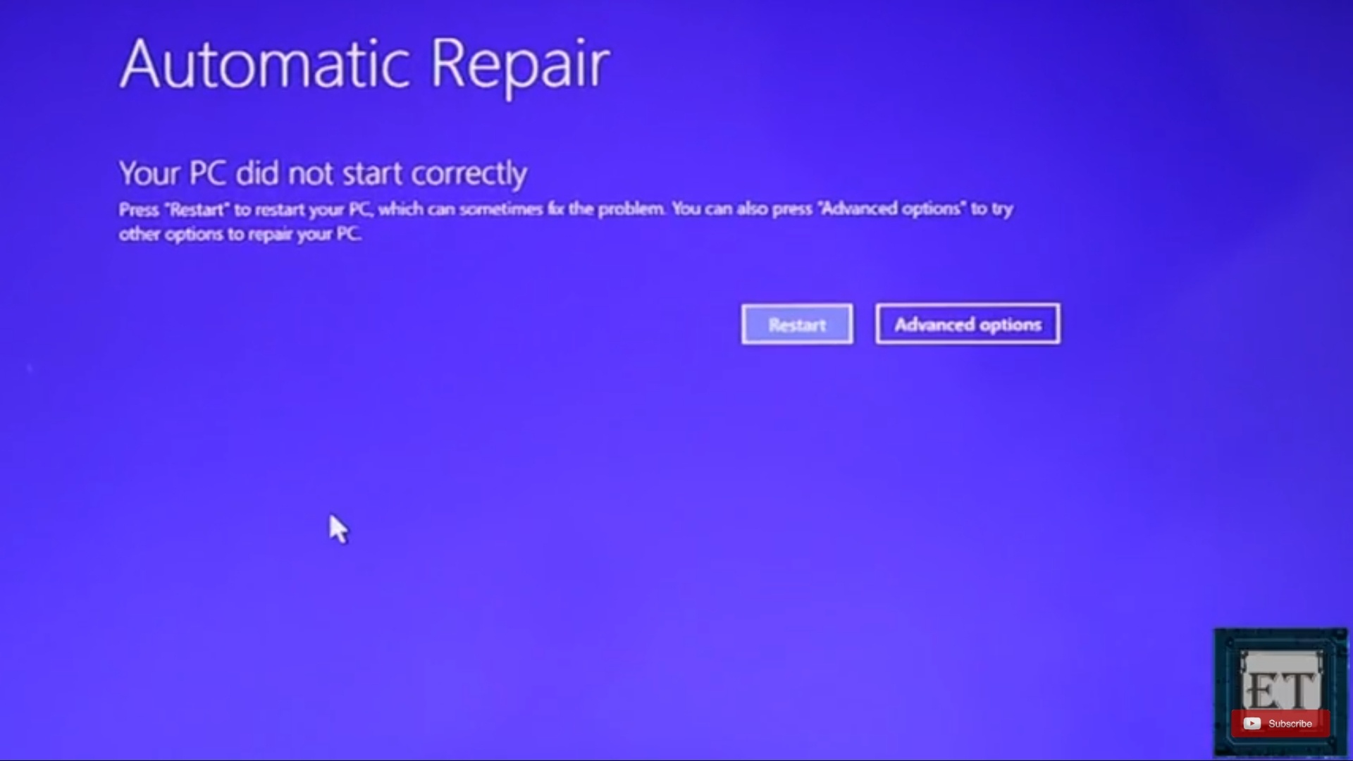 Window 10 automatic repair loop - Microsoft Q&A