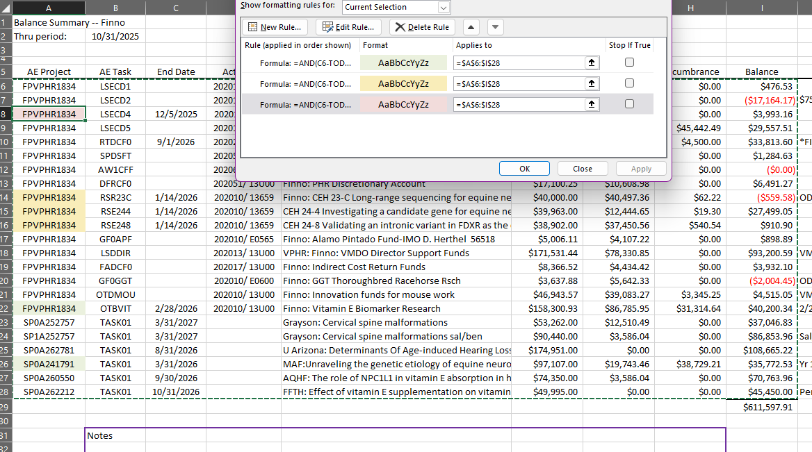 Formatting based on date/range of days away. - Microsoft Q&A