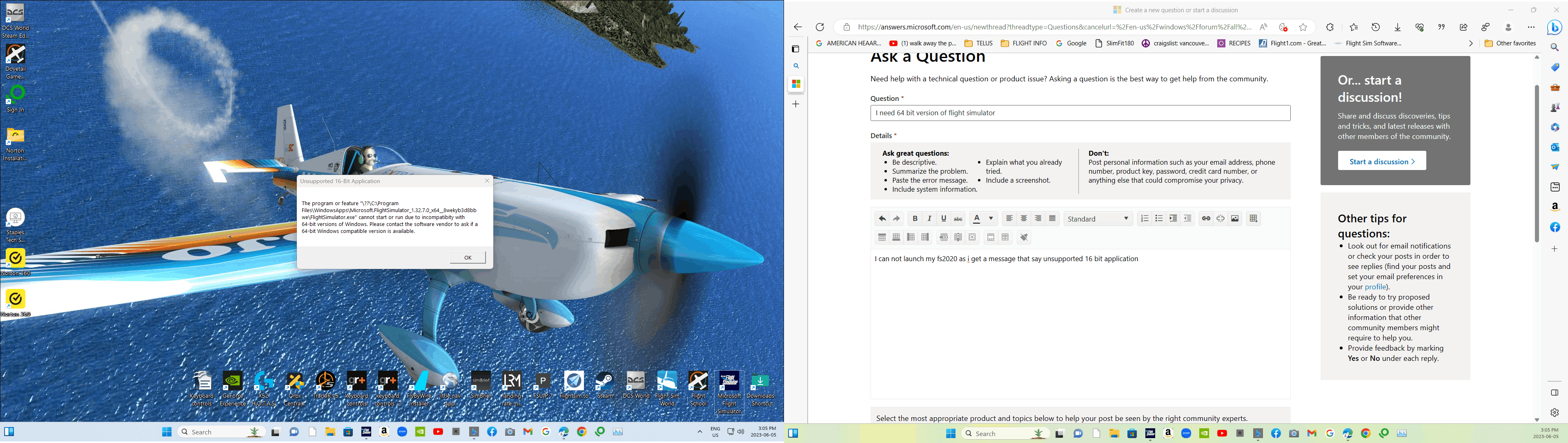 I need 64 bit version of flight simulator - Microsoft Q&A