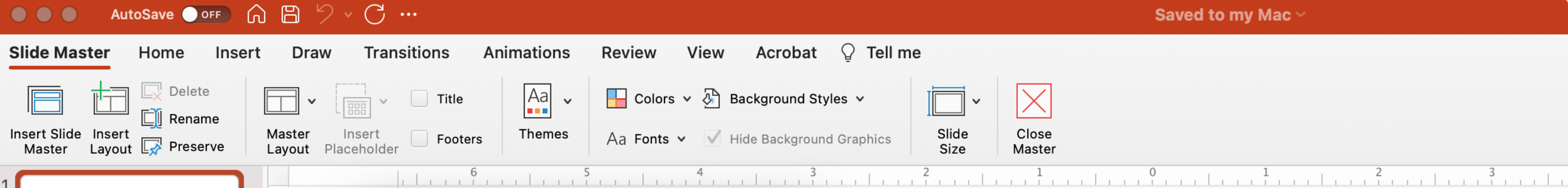 Missing Design button in Slides Master in desktop Mac Powerpoint ...
