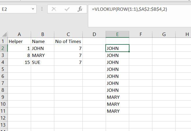 repeat item in list a specific number of times - Microsoft Q&A
