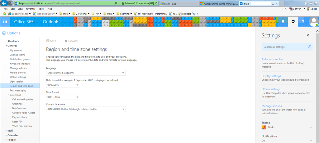 *RESOLVED* Outlook time stamp minus 12 hours - Microsoft Q&A