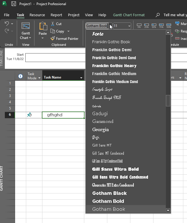 MS Project text style and external font issue - Microsoft Q&A