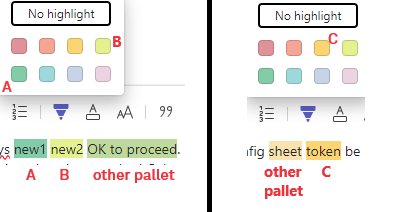 Teams highlight and font colour pallet keeps randomly changing between ...