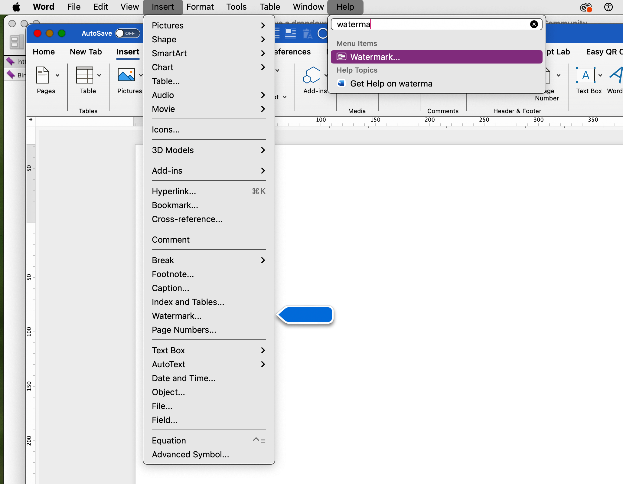 What if I don't have a dropdown menu for a custom watermark to be made ...